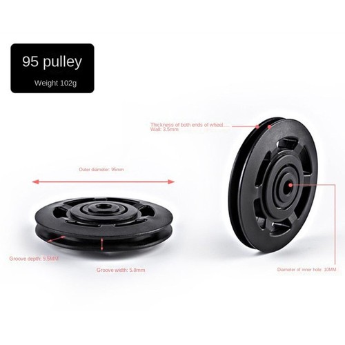 Black nylon pulley cable - nylon,