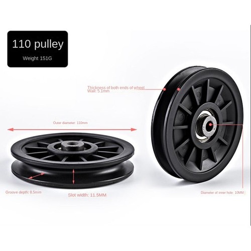Black nylon pulley cable - black,