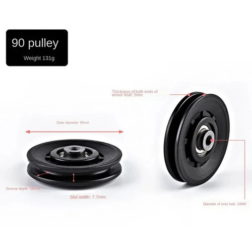 Black nylon pulley cable - nylon,
